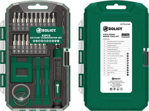 Vista 2 de Kit de destornilladores de precisión, 43 en 1 con 36 puntas kit de herramientas de reparación multifunción, kit de controlador magnético