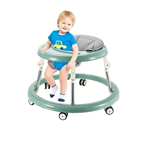 Vista 6 de Andador plegable para bebés, altura ajustable para bebés de 6 a 18 meses (verde)