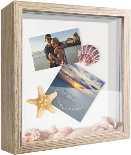 Vista 8 de Marco expositor 4x6 tipo shadow box, de madera con plexiglás, caja expositora para objetos de interés, medallas, manualidades, entradas y fotos