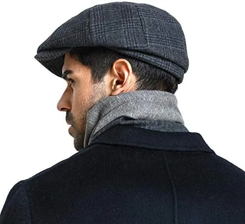 Vista 6 de Boina para hombre de algodón plana Ivy Gatsby Newsboy Conducción Sombrero Tweed Derby Sombrero Cabbie Sombreros