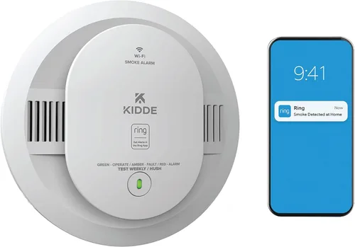 Vista 12 de Kidde Detector inteligente de humo y CO con anillo, batería AA, RGCUDR-RW
