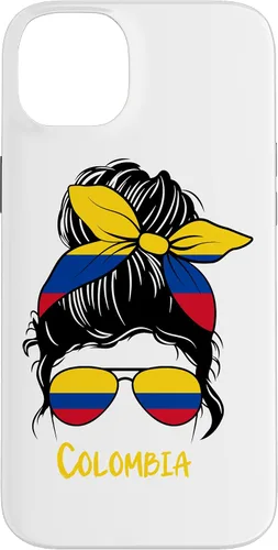 Vista 15 de Colombian Girl Bandana Glasses Flag Colors Latina Pride Case for iPhone 17