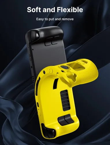 Vista 7 de JSAUX PC0103 - Funda protectora de silicona suave con protección completa, absorción de golpes y diseño antiarañazos, color amarillo