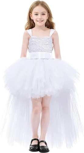 Vista 8 de Vestido tutú para niñas, vestidos de tul, vestido de hada de Halloween para niñas pequeñas, traje de fiesta de cumpleaños, vestido de graduación