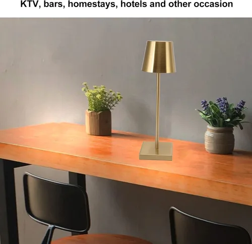 Vista 5 de ASHATA Lámpara táctil LED, lámpara inalámbrica, moderna, simple, recargable, de alto brillo, regulable, interruptor táctil inalámbrico