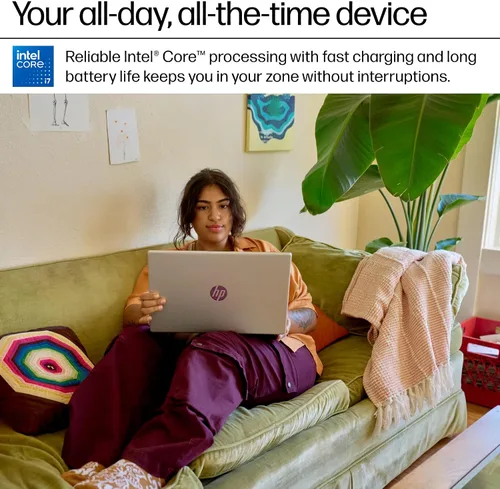 Vista 6 de HP Laptop con pantalla táctil FHD de 15.6 pulgadas 2025-2026 para estudiantes, computadora IA ultra potente, oficina de por vida, Intel i7 de 10