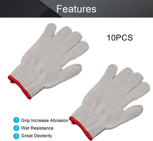Vista 3 de Othmro Guantes antiestáticos de trabajo de seguridad Guantes de poliéster de tres costillas Guantes Hidratantes Etiqueta