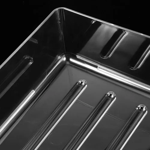 Vista 9 de Bandeja organizadora de escritorio apilable para papel y archivos, soporte ancho transparente para documentos que ahorra espacio, estante