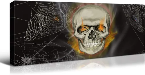 Vista 9 de Denozer - Decoración de pared de calabaza de Halloween, pósteres de regalo, decoración del hogar, arte de pared, imágenes en lienzo HD, estiradas
