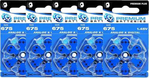 Vista 25 de Pilas Premium para audífonos, tamaño 10, 1.45V, con pestaña amarilla (6 pilas)