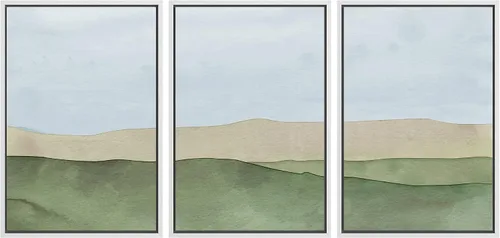 Vista 79 de SIGNWIN Lienzo enmarcado para pared, juego de arte sereno de pantanos con humedales verdes e ilustraciones de agua tranquila, arte moderno