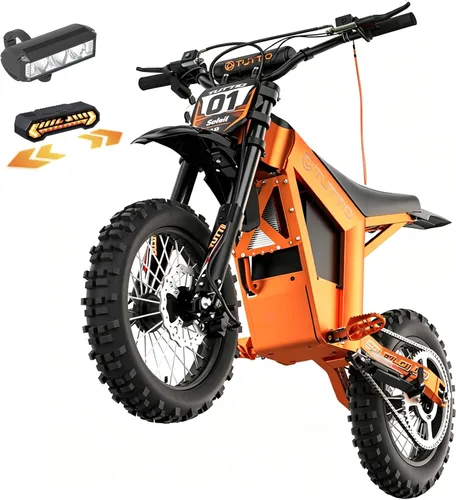 Vista 10 de Tuttio Soleil01 Bicicleta eléctrica de la suciedad 40MPH 200NM Off Road Ebike 54.6V 21AH Battery, 45Miles, 14"/12" Fat Tire Electric Mountain Bike