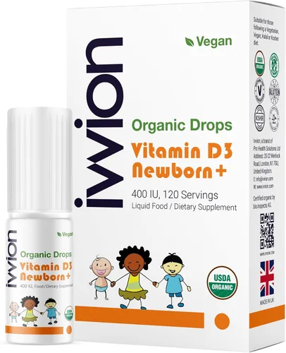 Vista 8 de Vegano orgánico 400IU, vitamina D3, 60 gotas – Gota para bebés y niños pequeños USDA orgánico, sin OMG, a base de plantas, sin aditivos ni