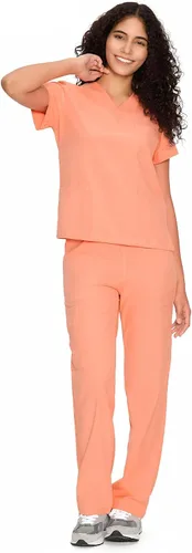 Vista 40 de COZYFIT Scrubs for Women Set - V-Neck & Straight Leg Pants with 9 Pockets Negro