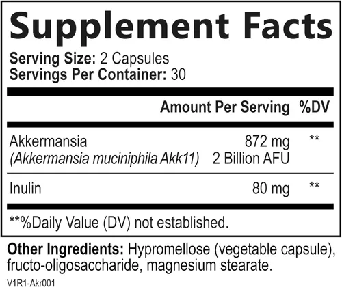 Vista 8 de Built by Nature Akkermansia Muciniphila Probiótico, 60 Cápsulas 2 mil millones de AFU, apoya GLP-1, salud intestinal inmune y digestiva