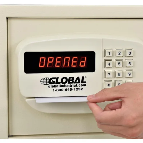 Vista 6 de Global Industrial Cerradura electrónica personal segura de hotel con ranura para tarjeta y teclado, capacidad de 1.2 pies cúbicos, con llave