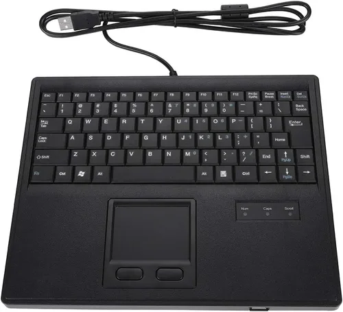 Vista 7 de Teclado táctil con cable de 10 pulgadas, 84 teclas ultra delgado integrado multitáctil tijeras trackpad