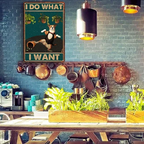 Vista 3 de Letrero de hojalata con texto en inglés "I Do What I Want For Kitchen Bar Garage Decor 8.00"x12.00