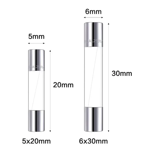 Vista 3 de 250 fusibles de tubo de vidrio de soplado rápido, kit surtido de fusibles WOWOONE Lifetime, bonito surtido de fusibles para luces de Navidad, 15
