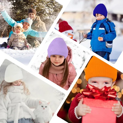Vista 5 de Zando Toddler Beanies for Baby Winter Hat Kinit Winter Hats for Kids Warm Cap Baby Boy and Girl Beanie Hat 0-8T