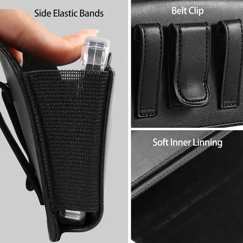 Vista 3 de Funda de piel sintética para teléfono celular con clip para cinturón, compatible con iPhone 17 Air 16 Plus Galaxy S26+ S25+ S25 FE S25 FE Note 20