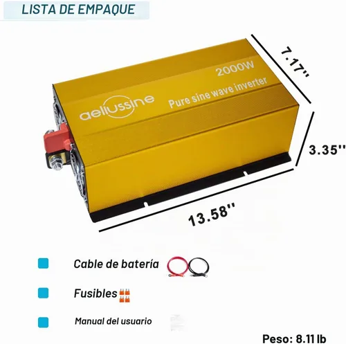 Vista 6 de Inversor de onda sinusoidal pura de 2000 W - 12 V CC a 110 V 120 V CA