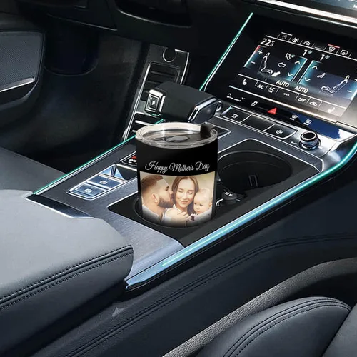 Vista 4 de Vaso personalizado con imágenes y nombre de texto, vaso de acero inoxidable personalizado con tapa, regalos personalizados para mujeres, hombres