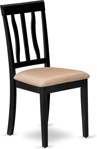 Vista 8 de East West Furniture AVAT5-BLK-C - Juego de mesa de comedor de 5 piezas para 4 personas, incluye una mesa de cocina ovalada con hojas de mariposa y 4