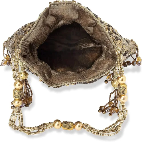 Vista 7 de Aheli Indian Potli - Bolsas de noche para mujer, estilo étnico, con cordón