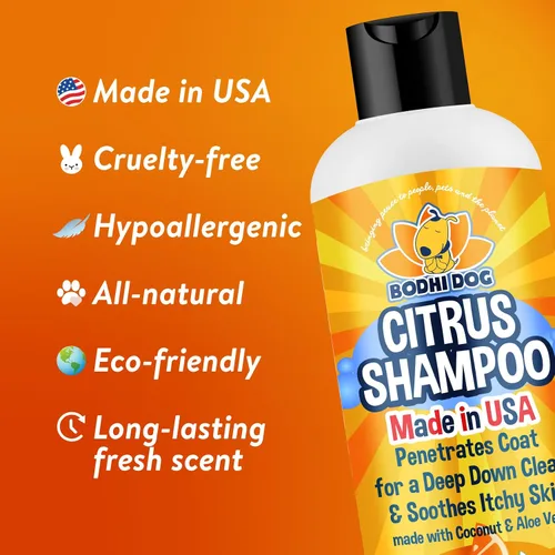 Vista 2 de Bodhi Dog Champú refrescante de cítricos de naranja – Fórmula de coco y aloe de limpieza profunda – Lavado natural calmante e hidratante