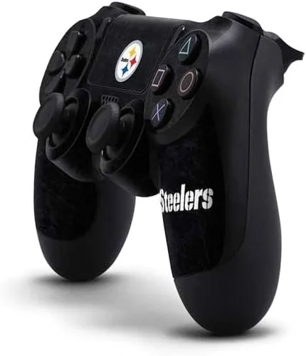 Vista 2 de Skinit Calcomanía para juegos compatible con el controlador de PS4, diseño desgastado con licencia oficial de los Pittsburgh Steelers de la NFL