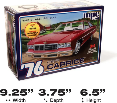 Vista 5 de MPC 1976 Chevy Caprice w/Trailer 2T Kit de modelo a escala 1:25