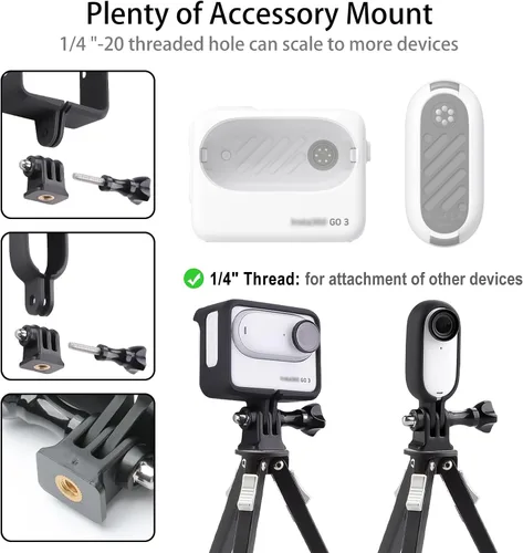 Vista 4 de Soporte de montaje para marco Insta360 GO 3 / GO 3S, funda protectora para montaje en jaula Accesorios