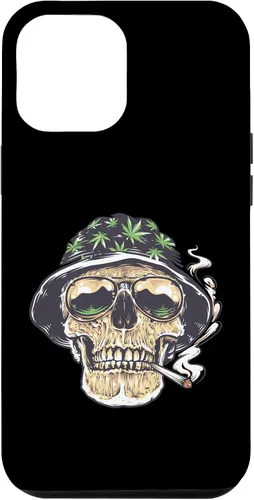Vista 25 de Funda para iPhone 16 Marihuana Smoking Skull Camo Island Chilling Weed Stoner 420
