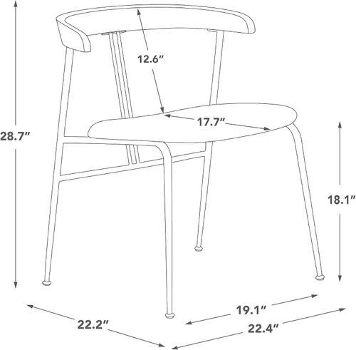 Vista 3 de CHITA Juego de 4 sillas de comedor modernas tapizadas, sillas de comedor con certificación FSC con patas de metal, silla de comedor de mediados