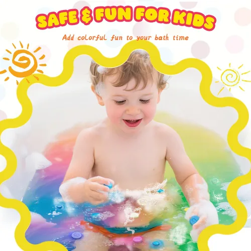 Vista 4 de Bombas de baño para niños, niños y niñas, set de regalos para el día de San Valentín, 180 mini tabletas de color en 9 colores brillantes para arte