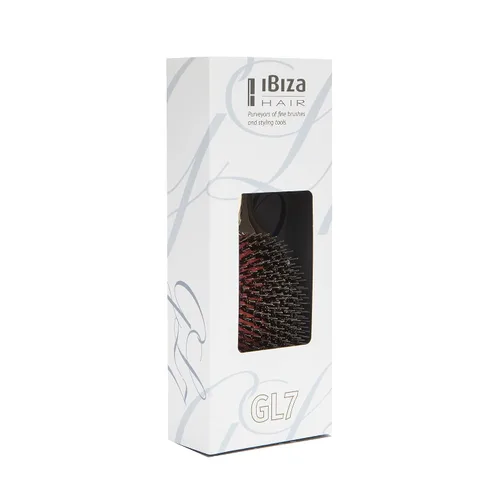 Vista 5 de Ibiza Hair Cepillo de jabalí ovalado extra grande (GL7 - dorado metálico) Cerdas de jabalí/nailon estimulan el cuero cabelludo y distribuyen