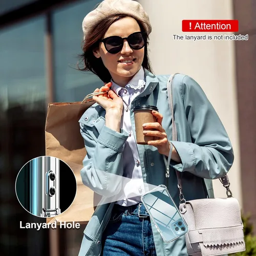 Vista 7 de Funda transparente 5 en 1 para iPhone 12, con 2 protectores de pantalla de vidrio templado HD de dureza 9H + 2 protectores de lente de cámara, funda
