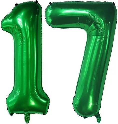 Vista 28 de Globos de color verde oscuro con el número 10 de 40 pulgadas, globos de helio de papel de aluminio de 10 pulgadas para decoración de eventos de 10º