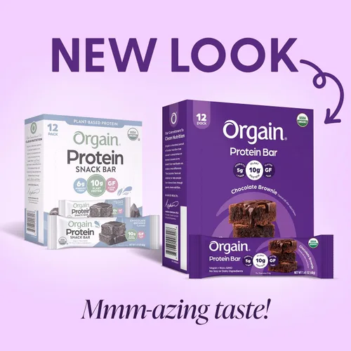 Vista 3 de Orgain Barras de proteína vegana orgánica, brownie de chocolate, 0.35 onzas
