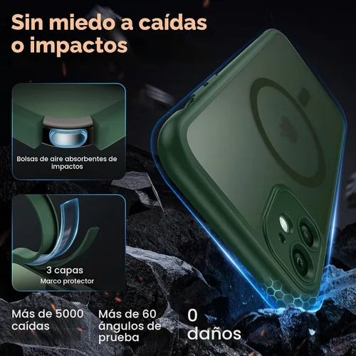 Vista 4 de TOCOL Funda para iPhone 11, compatible con MagSafe, verde alpino
