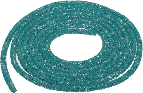 Vista 26 de MECCANIXITY Cuerda de lentejuelas con purpurina de 2.5 yardas, 6mm, 0.24 pulgadas, cuerda de tubo de lentejuelas con diamantes de imitación