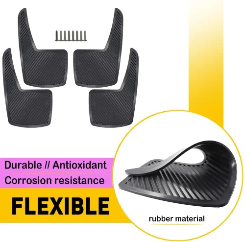 Vista 6 de AUTOXBERT - Juego de 4 aletas universales de goma para automóvil, guardabarros sucios y flexibles, para camioneta, SUV, camioneta, 8.3 x 14.2 in