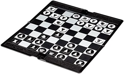 Vista 2 de Mini plegable juego de ajedrez magnético portátil billetera bolsillo juegos de tablero de ajedrez