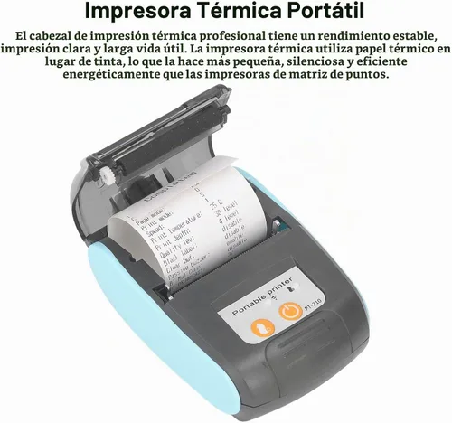 Vista 5 de Pomya Mini impresora de bolsillo, impresora térmica Bluetooth de recibos para iOS Android y 2.283 in portátil pequeña impresora de billetes POS