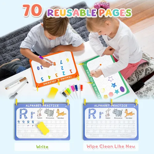 Vista 4 de Fabeto Actividades de aprendizaje preescolar Libro de trabajo educativo: Libro de seguimiento de práctica de escritura a mano de prek - Juguetes
