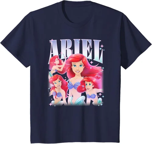 Vista 72 de Disney Camiseta de la princesa Ariel de la Sirenita Multi Pose, Negro