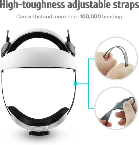 Vista 3 de Park Sung Head Strap Full Balanced Design Super Soft Foam and Skin-Friendly PU Surface Adjustable for Adults and Kids Compatible with Quest 2
