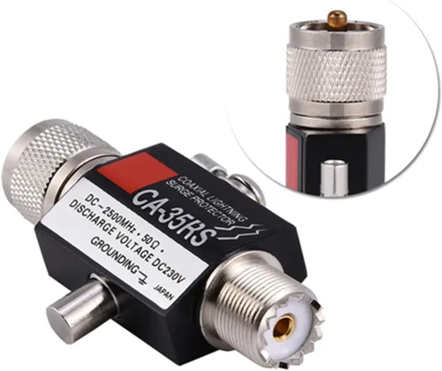 Vista 8 de Zerone Protector coaxial, pararrayos protector coaxial CA-35RS protector coaxial pararrayos macho a hembra UHF Conector