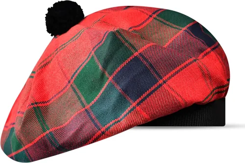 Vista 33 de Sombrero escocés Tam o Shanter Gorro escocés Tartan P.V Tartan (poliviscosa) Mezcla de lana con pompón Talla única para todos.